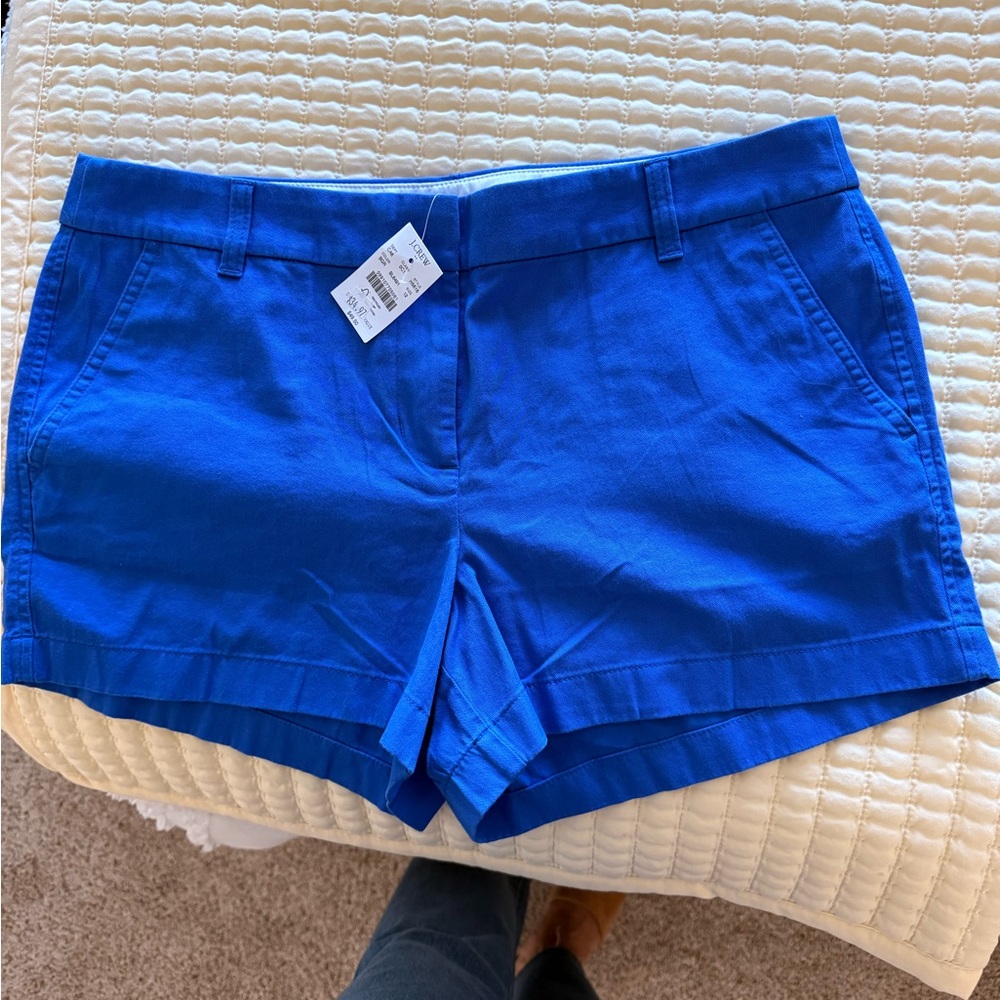 J. Crew Royal Blue High-Waist Cotton Shorts